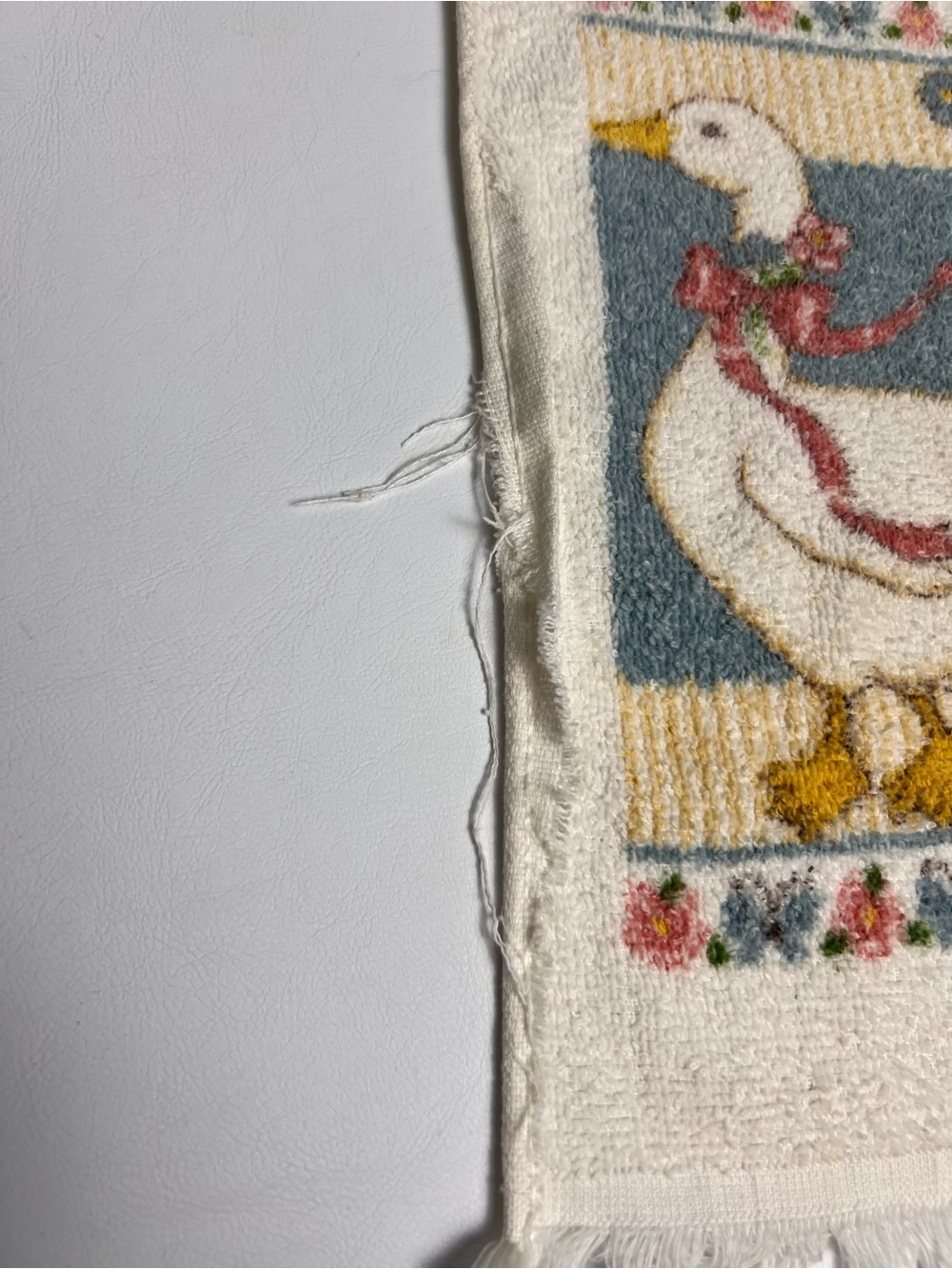 Lot of 3 VTG Cannon 80s Country Geese Goose Rag Towel Fringe READ Cottage Core - Picture 7 of 13